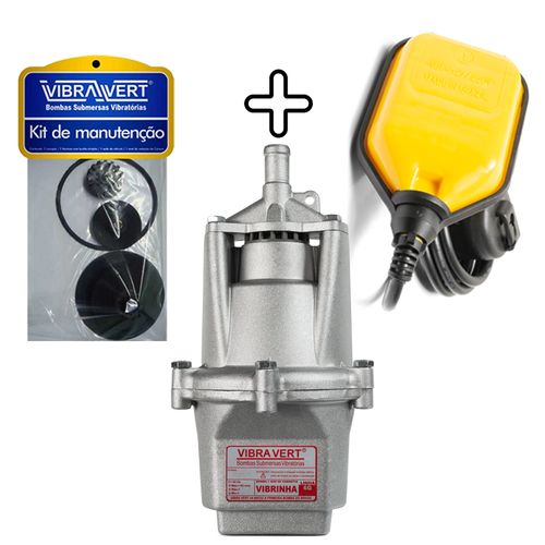 Bomba Submersa De Poço Vibrinha + Boia De Nível + Kit de Manutenção Extra 110/127V