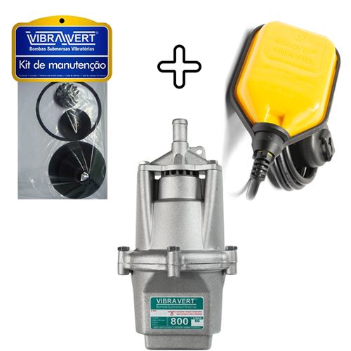 Bomba Submersa De Poço Vibra Vert 800 + Boia De Nível + Kit de Manutenção Extra 220V