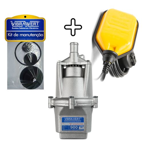 Bomba Submersa De Poço Vibra Vert 900 + Boia De Nivel + Kit de Manutenção Extra 220V